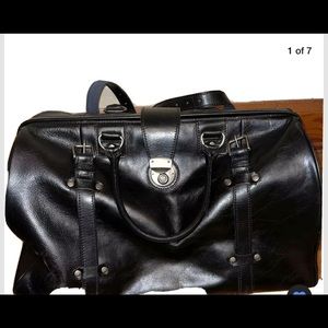 Nash For Men Genuine Leather Gym Duffel Black NEW